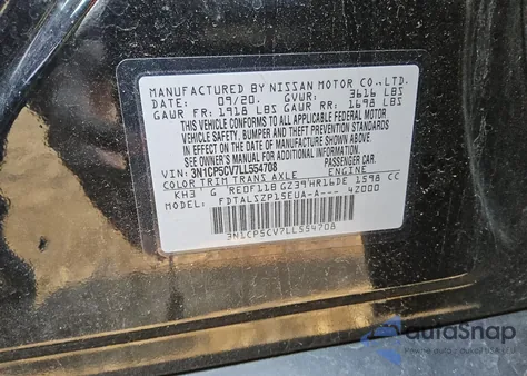 2020 Nissan Kicks Sv from USA, damaged, VIN 3N1CP5CV7LL554708